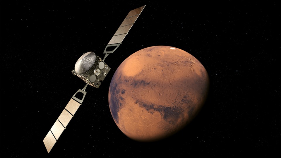 Tàu vũ trụ Mars Express trên quỹ đạo sao Hỏa. Ảnh: NASA