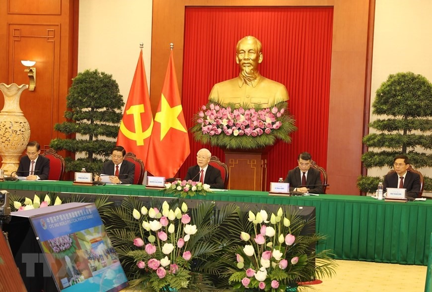 Tổng Bí thư Nguyễn Phú Trọng tham dự Hội nghị theo lời mời của Ban Chấp hành Trung ương Đảng Cộng sản Trung Quốc. Ảnh: TTXVN