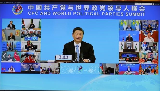 Hội nghị thượng đỉnh giữa Đảng Cộng sản Trung Quốc và các chính đảng trên thế giới là một sự kiện ngoại giao đa phương quan trọng được tổ chức vào thời điểm Đảng Cộng sản Trung Quốc kỷ niệm 100 năm thành lập. Ảnh: TTXVN