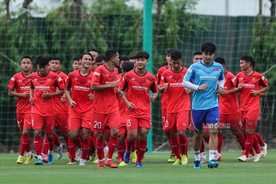 U23 Việt Nam chuẩn bị cho vòng loại U23 Châu Á 2022. Ảnh: Hoài Thu