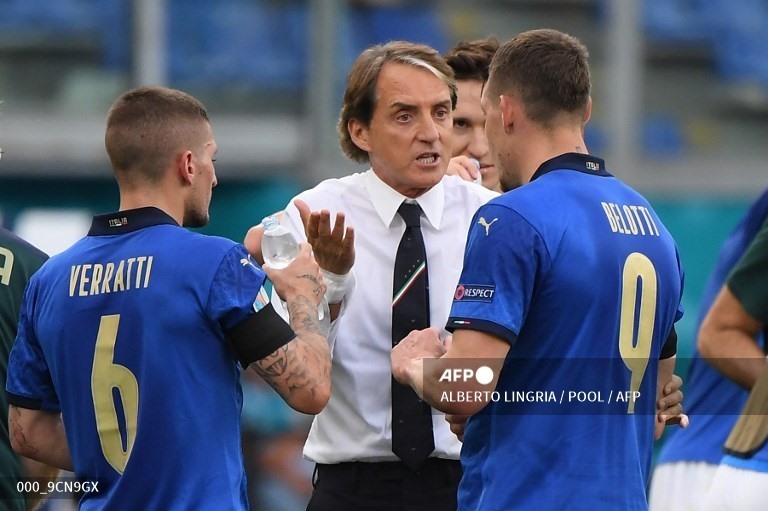 Mancini cùng Italia mang dáng dấp của nhà vô địch EURO 2020. Ảnh: AFP