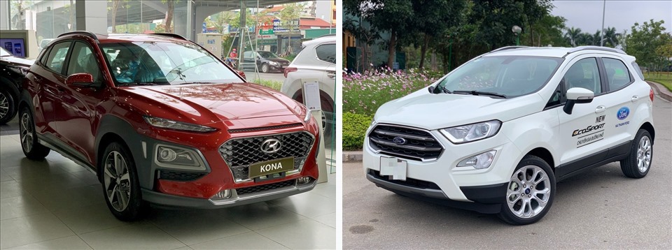 Ford EcoSport, Hyundai Kona đang là mẫu SUV 5 chỗ được nhiều người quan tâm Đồ họa: M.H