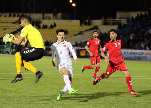 Tuyển Afghanistan từng có 2 trận đấu gặp tuyển Việt Nam tại vòng loại Asian Cup 2019. Ảnh: VFF.