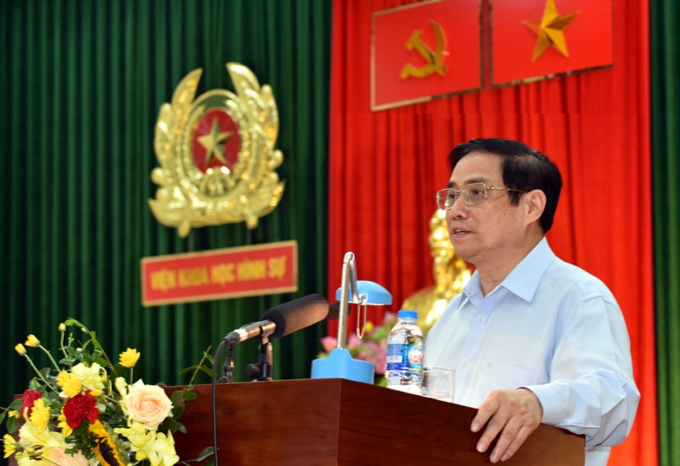 Thủ tướng Phạm Minh Chính phát biểu. Ảnh Nhật Bắc