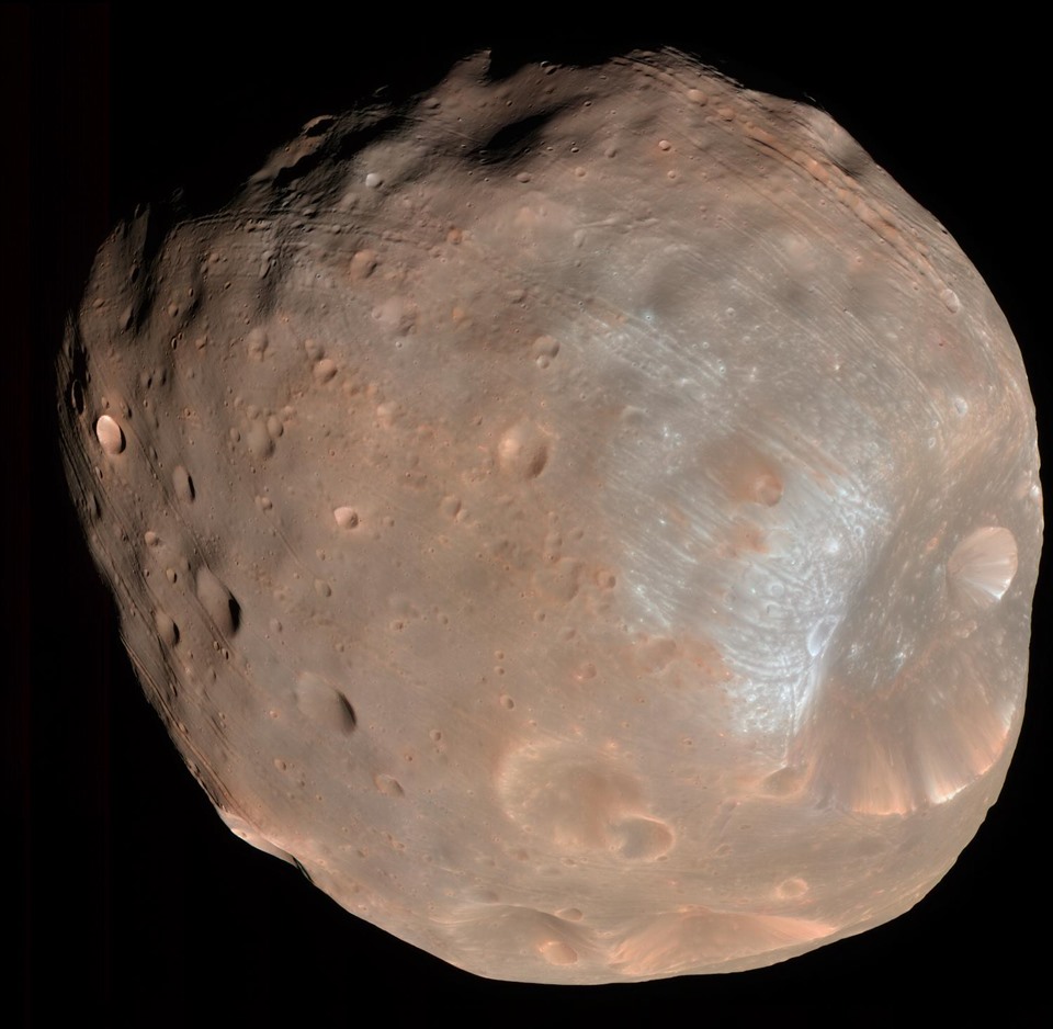 Mặt trăng Phobos - vệ tinh tự nhiên của sao Hỏa. Ảnh: NASA