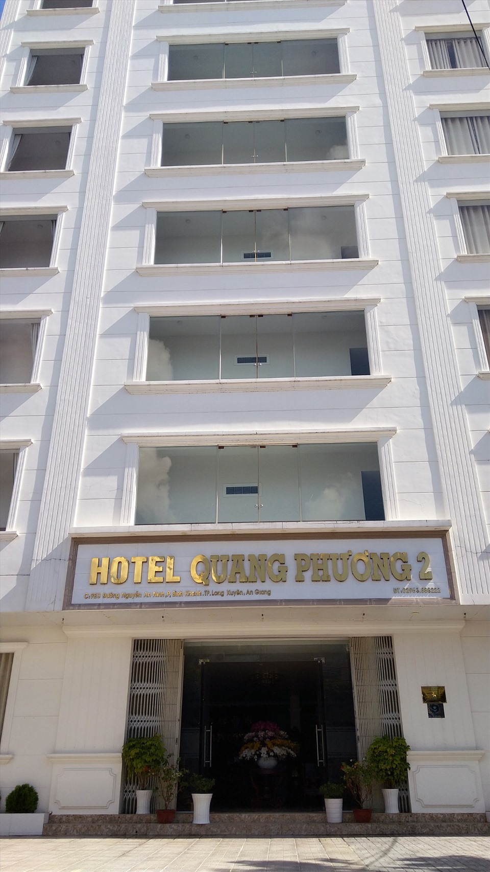 Khách sạn Quang Phương 2 dùng phục vụ cách ly. Ảnh: CA An Giang