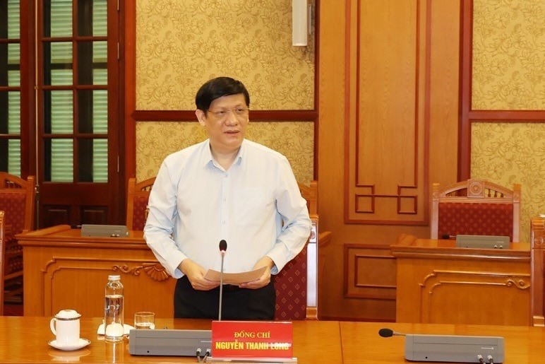 Bộ trưởng Bộ Y tế Nguyễn Thanh Long phát biểu tại cuộc làm việc. Ảnh Trí Dũng