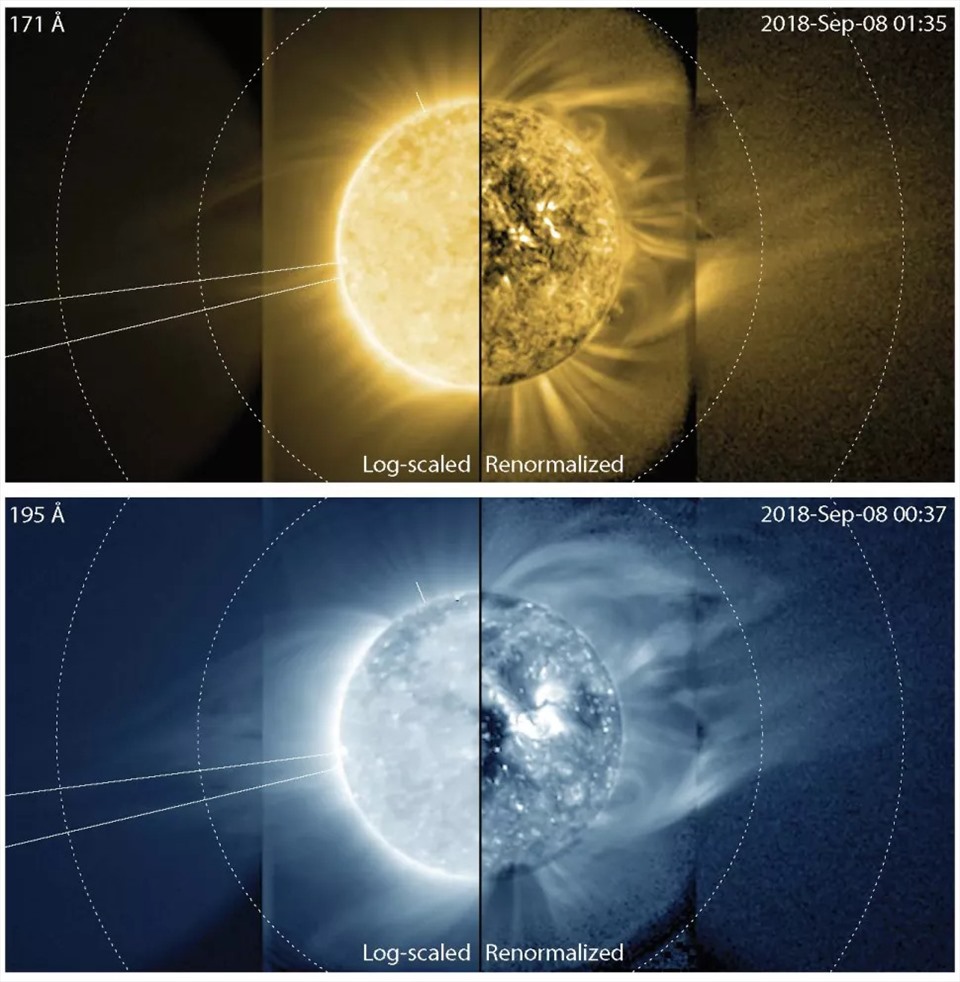 Những hình ảnh đầu tiên về vành nhật hoa của Mặt trời. Ảnh: NCEI/CIRES
