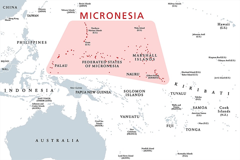 Bản đồ Liên bang Micronesia. Ảnh: World Atlas