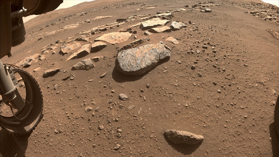 Khu vực có tảng đá sao Hỏa mà tàu thám hiểm Perseverance sẽ khoan lấy mẫu trong tuần tới. Ảnh: NASA
