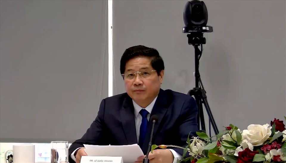 PGS. TS. Lê Quốc Doanh, Thứ trưởng Bộ Nông nghiệp và Phát triển nông thôn, phát biểu tại lễ tổng kết dự án. Ảnh: USAID/Vietnam