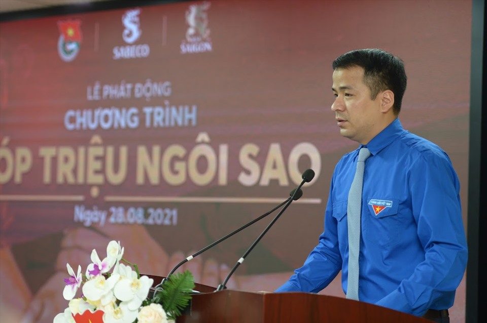 Anh Ngô Văn Cương - Bí thư Trung ương Đoàn phát biểu tại chương trình.