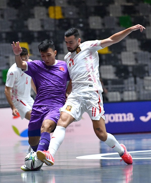 Đội tuyển Futsal Việt Nam thua Futsal Tây Ban Nha 0-4. Ảnh: VFF