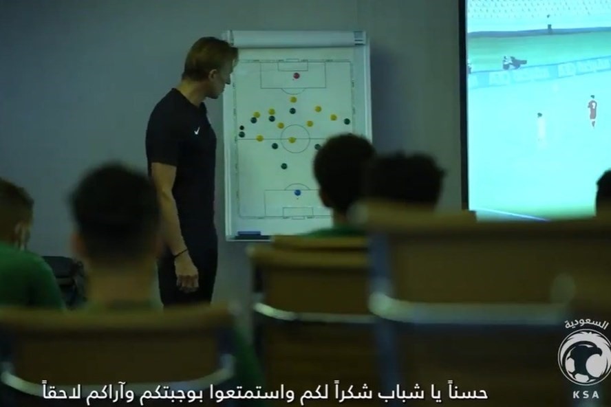 Đội tuyển Saudi Arabia lộ sa bàn chiến thuật đấu tuyển Việt Nam. Ảnh chụp màn hình