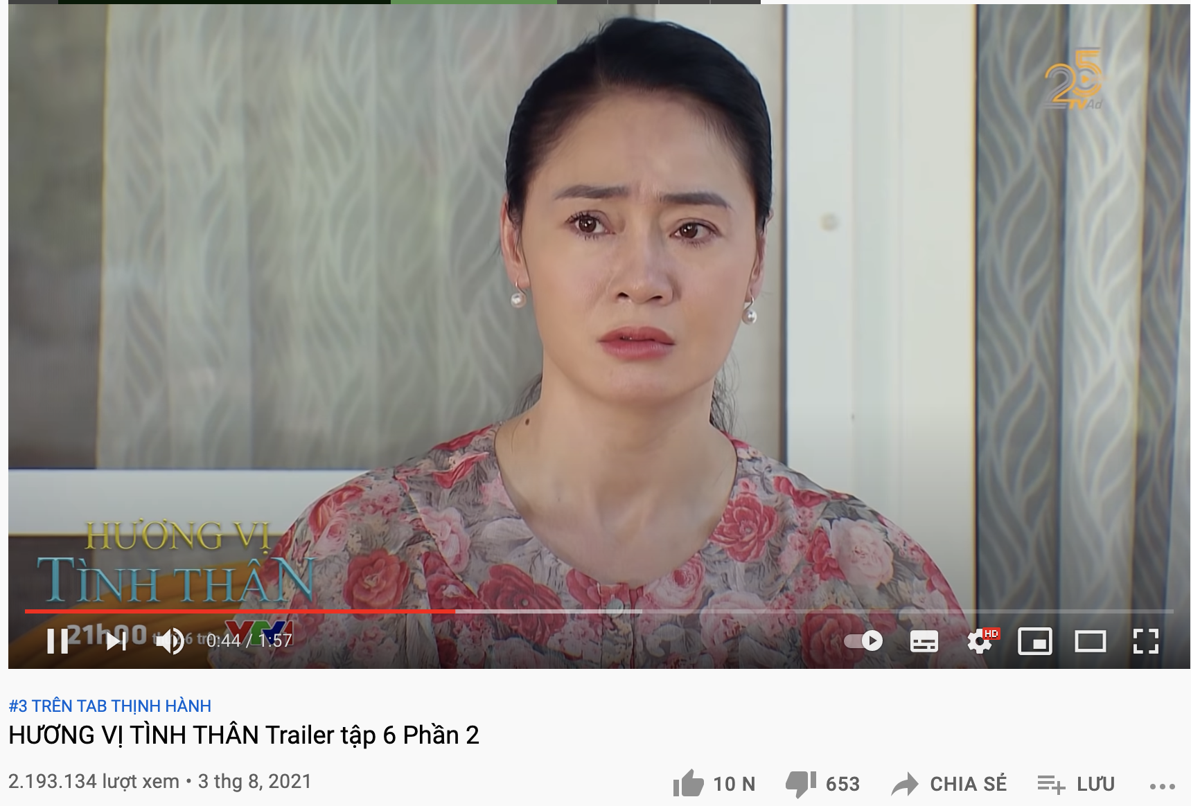 Trailer tập 6 “Hương vị tình thân” phần 2 leo Top trending YouTube. Ảnh: CMH