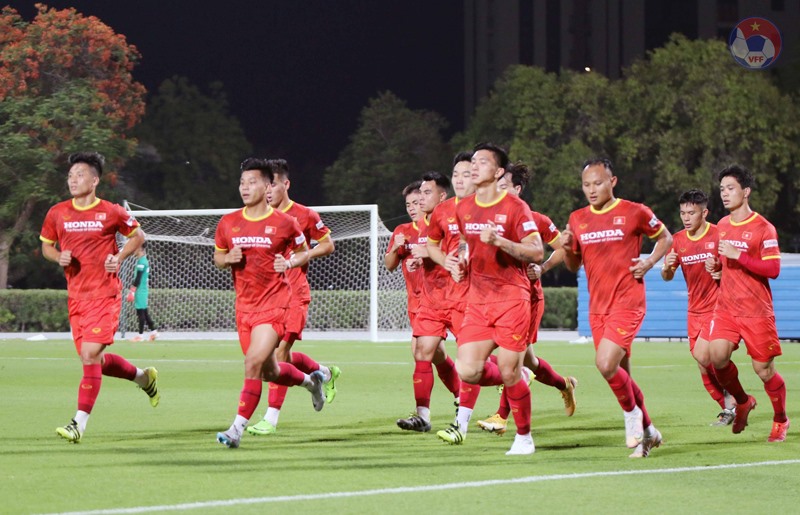 Tuyển Việt Nam sẽ bắt đầu chiến dịch Vòng loại cuối World Cup 2022 bằng buổi tập đầu tiên vào chiều nay, 5.8 trên sân Trung tâm đào tạo bóng đá trẻ Hà Nội. Ảnh: VFF
