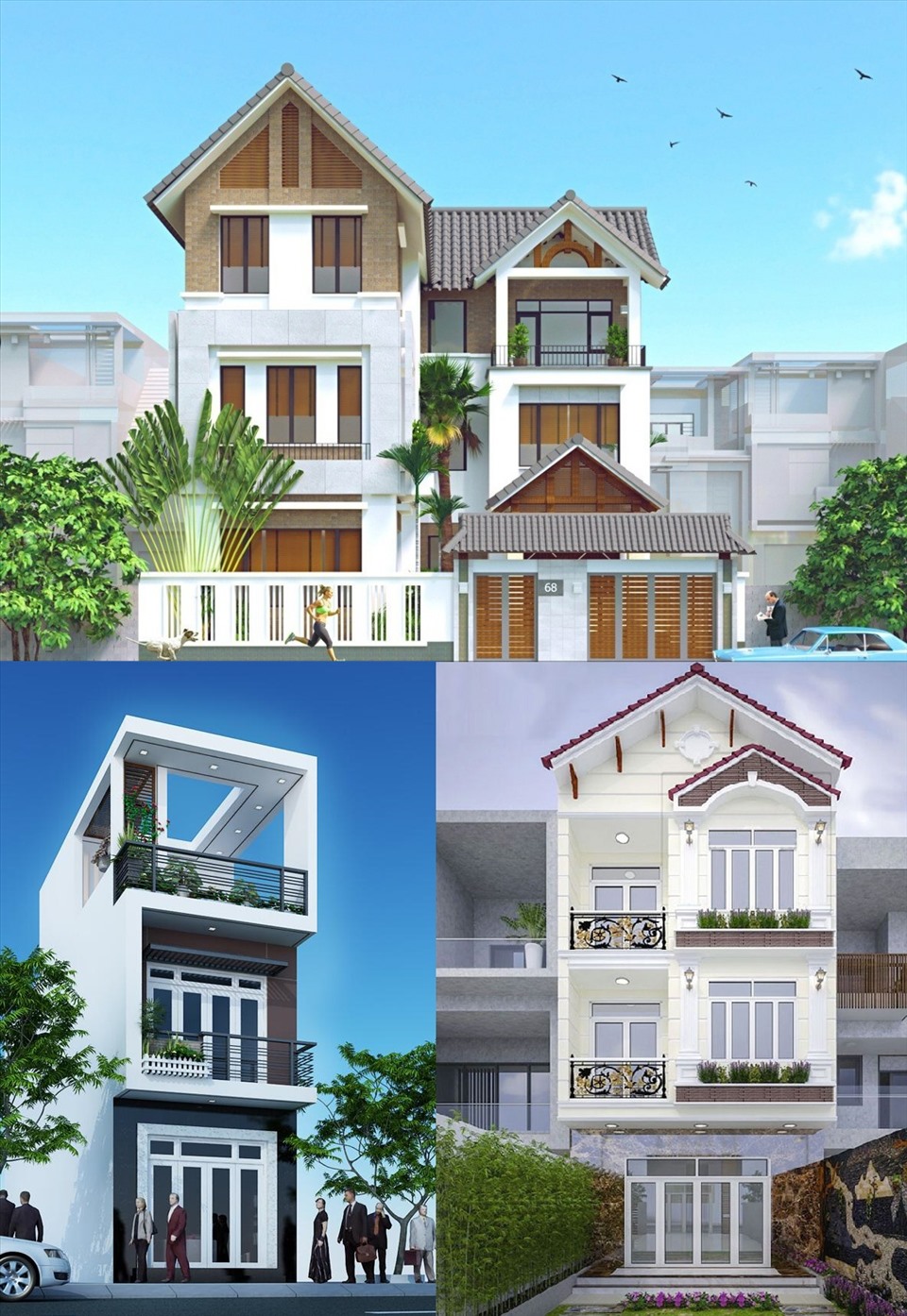 Nhà phố 3 tầng mặt tiền 5m kiến trúc hiện đại tại Thái Bình KKNO378