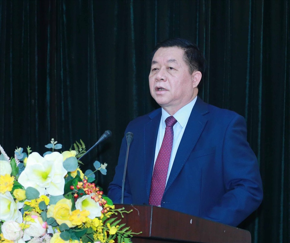 Ông Nguyễn Trọng Nghĩa - Bí thư Trung ương Đảng, Trưởng Ban Tuyên giáo Trung ương phát biểu tại hội nghị. Ảnh Phương Hoa