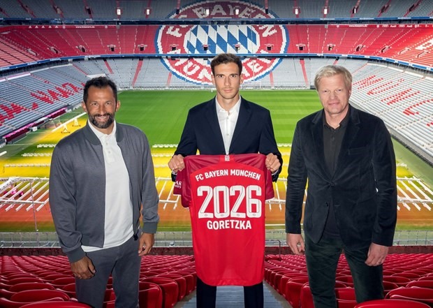 Sau thời gian đàm phán kéo dài, Leon Goretzka đã đồng ý gia hạn hợp đồng đến 2026 với Bayern. Ảnh: FcBayern
