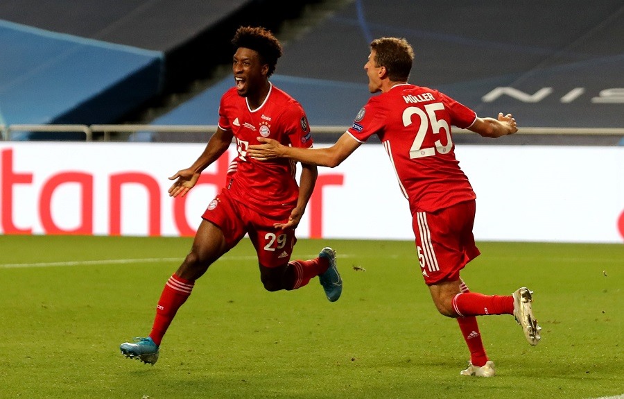Coman ghi bàn thắng quan trọng giúp Bayern lên ngôi Champion League. Ảnh: Bola