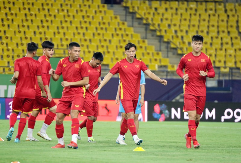 Tuyển Việt Nam đã chốt danh sách 23 cái tên cùng số áo để chuẩn bị cho trận đấu với Saudi Arabia. Ảnh: VFF