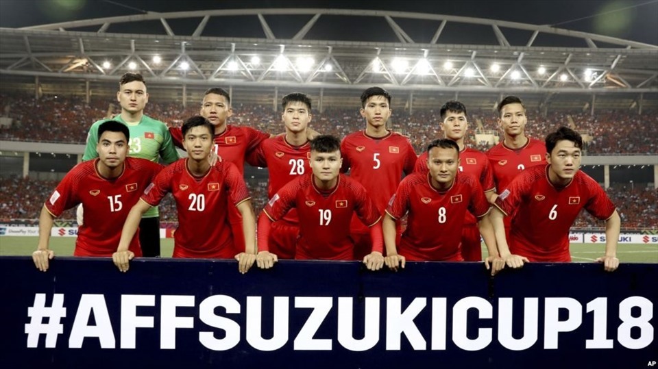 Đội hình đội tuyển Việt Nam dự AFF Cup 2018. Ảnh: VFF