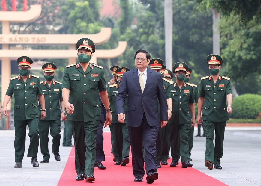 Thủ tướng Phạm Minh Chính đến dự Lễ khai giảng năm học 2021-2022 của Học viện Quốc phòng.