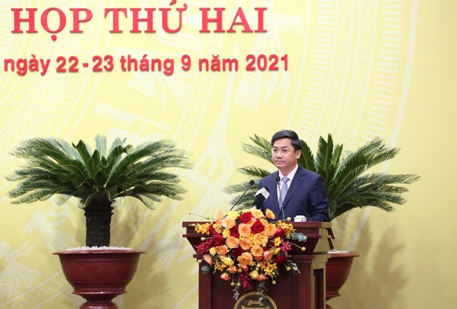 Phó Chủ tịch UBND thành phố Hà Nội Hà Minh Hải, phát biểu tại kỳ họp. Ảnh: PV
