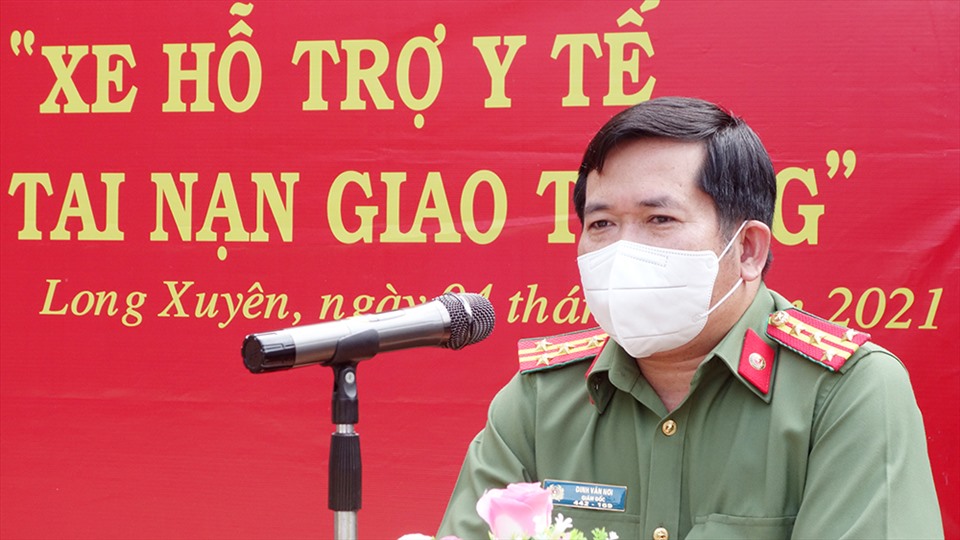 Đại tá Đinh Văn Nơi, Giám đốc Công an tỉnh An Giang, người khởi đầu chủ trương hình thành mô hình xe hỗ trợ y tế và cấp cứu tai nạn giao thông. Ảnh: VT