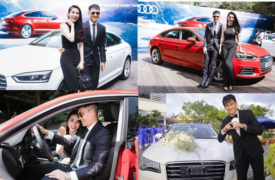 Thủy Tiên – Công Vinh sở hữu dàn xe sang của thương hiệu Audi khiến nhiều người ngưỡng mộ. Đồ họa: M.H