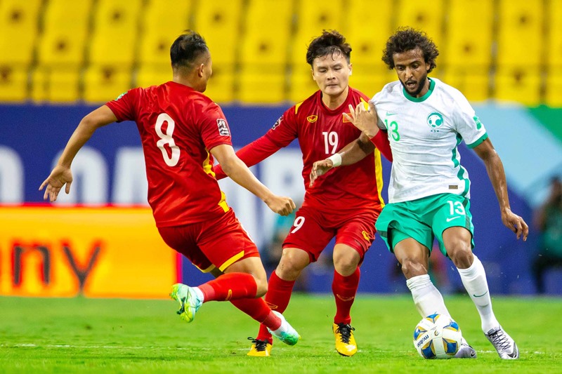 Quang Hải đã có bàn thắng vào lưới Saudi Arabia. Ảnh: AFC