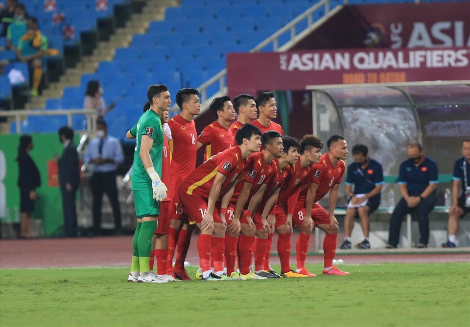 Đội hình ra sân của đội tuyển Việt Nam. Ảnh: Hoài Thu