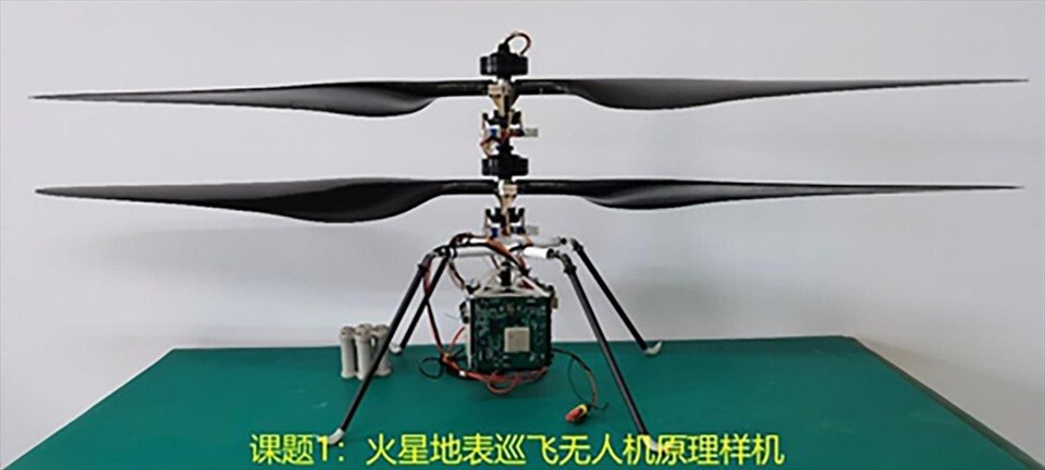 Trung tâm Khoa học Không gian Quốc gia Trung Quốc phát triển một nguyên mẫu trực thăng không người lái để hoạt động trên sao Hỏa. Ảnh: NSSC