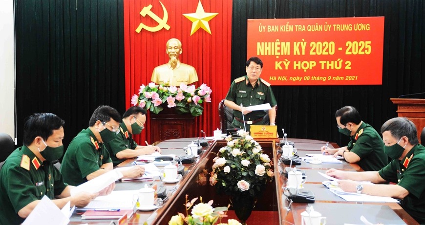 Đại tướng Lương Cường chủ trì Kỳ họp lần thứ 2, UBKT Quân ủy Trung ương nhiệm kỳ 2020-2025. Ảnh QĐND