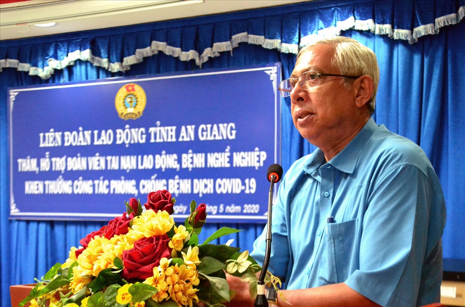 Chủ tịch LĐLĐ tỉnh An Giang Nguyễn Thiện Phú ước mong năm 2022 có nhiều chính sách tăng cường bảo vệ người lao động. Ảnh: LT
