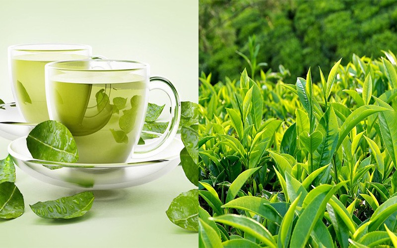Trà xanh: Đây là một thức uống lành mạnh rất có lợi cho cơ thể. Trong trà xanh có polyphenol và EGCG (chất chống oxy hóa)  rất có lợi cho da. Nhiều người ăn kiêng cũng uống trà xanh để giúp đốt cháy lượng mỡ thừa trong cơ thể. Để có làn da không nếp nhăn và một thân hình hoàn hảo, hãy uống một tách trà xanh đều đặn hằng ngày.