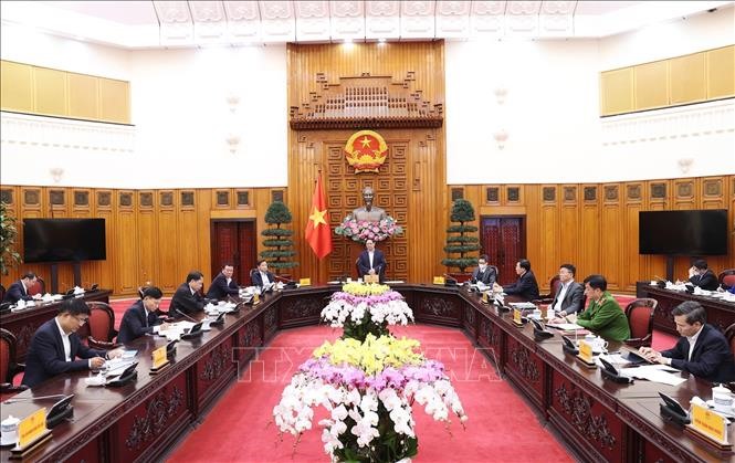Thủ tướng Phạm Minh Chính chủ trì cuộc họp về công tác phòng, chống tham nhũng trong khối Chính phủ. Ảnh: Dương Giang/TTXVN