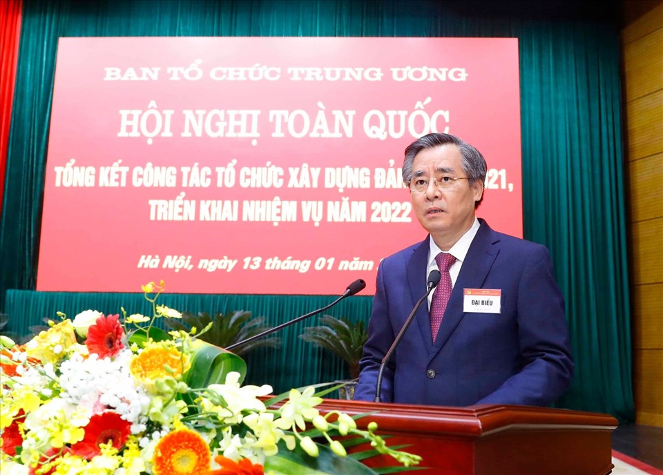 Ông Nguyễn Quang Dương, Uỷ viên Trung ương Đảng, Phó trưởng Ban Tổ chức Trung ương phát biểu tại hội nghị. Ảnh: Phương Hoa/TTXVN