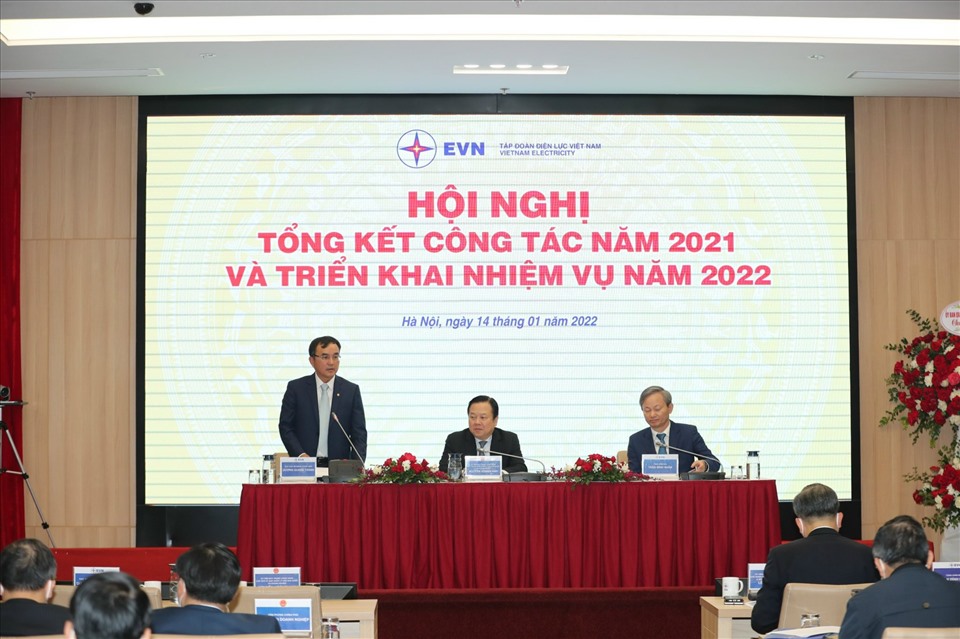 Hội nghị tổng kết năm 2021 của Tập đoàn Điện lực Việt Nam. Ảnh: N.C