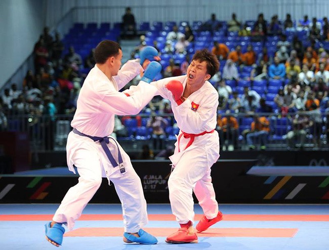 Karate Việt Nam nỗ lực tập luyện hướng đến SEA Games 31. Ảnh: VTV