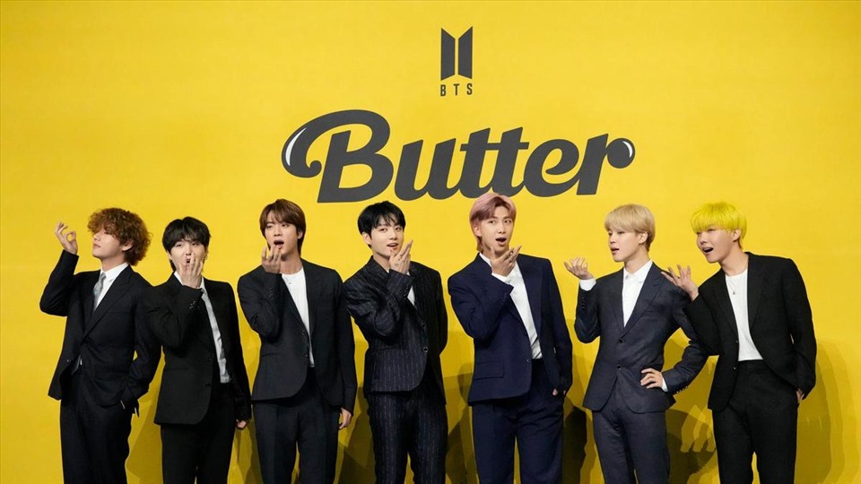 “Butter” của BTS là ca khúc giành được nhiều cup nhất trên các chương trình âm nhạc hàng tuần. Ảnh: Twitter
