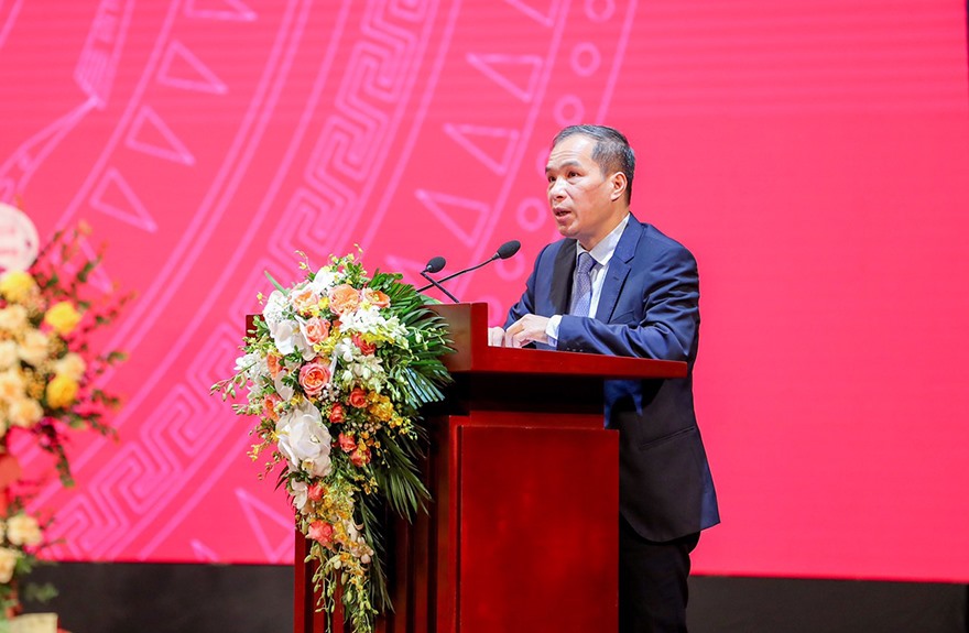 Đồng chí Đoàn Thái Sơn - Phó Thống đốc Ngân hàng Nhà nước Việt Nam phát biểu chỉ đạo tại Hội nghị