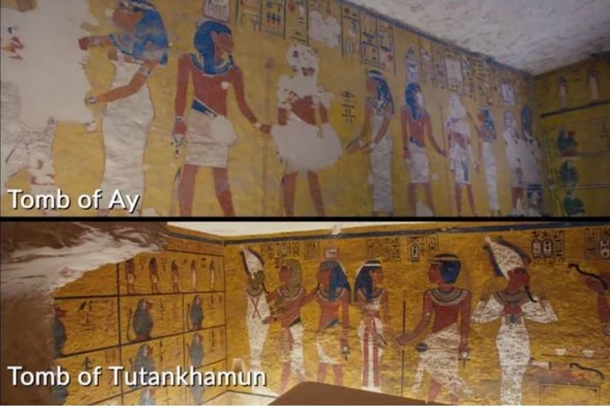 Lăng mộ pharaoh Ai Cập Tutankhamun và Ay có những điểm giống nhau. Ảnh chụp màn hình