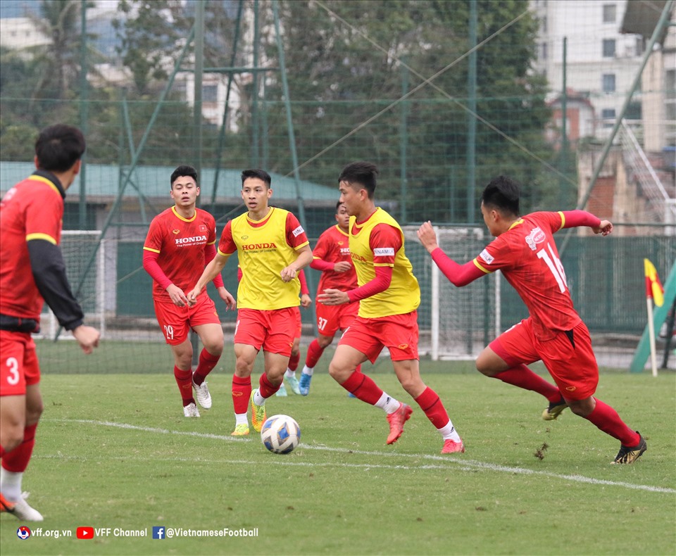 Theo kế hoạch, tuyển Việt Nam còn 3 ngày để tập luyện trước khi lên đường sang Australia vào ngày 21.1. Thầy trò huấn luyện viên Park Hang-seo sẽ có trận đấu gặp đội chủ nhà vào ngày 27.1. Ảnh: VFF