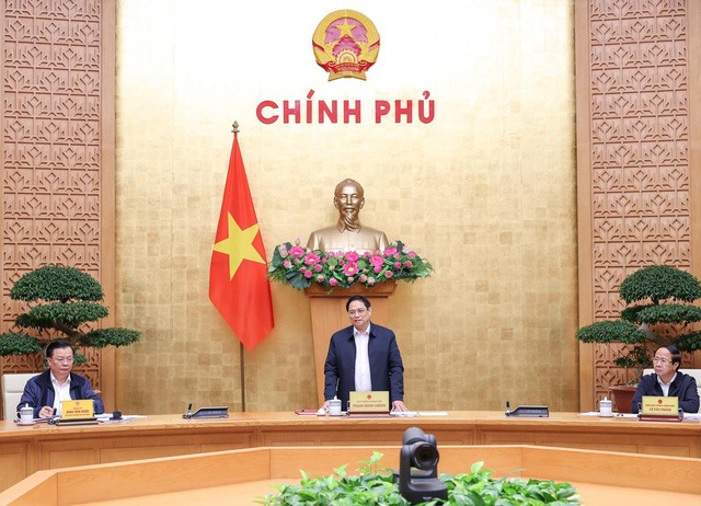 Thủ tướng Chính phủ Phạm Minh Chính chủ trì cuộc họp. Ảnh: Nhật Bắc