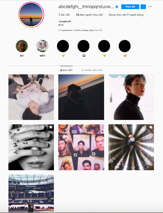 Tài khoản Instagram của Jungkook (BTS) đạt nhiều kỷ lục. Ảnh: CMH