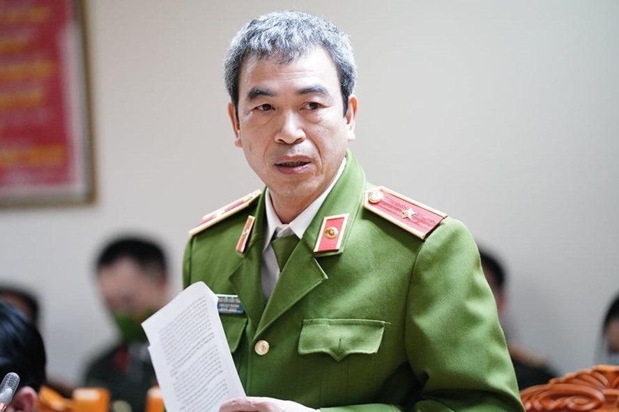 Thiếu tướng Nguyễn Văn Thành - Phó Cục trưởng C03 tại cuộc họp báo ngày 28.12.2021. Ảnh: V.D