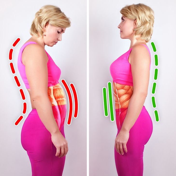Tập thói quen thẳng lưng giúp trông gầy và cao hơn, và nó cũng tăng cường cơ bụng. Nó có thể giúp cải thiện mức năng lượng và thoát khỏi sự mệt mỏi do chế độ ăn uống, giúp ngầm đẩy nhanh quá trình giảm cân.