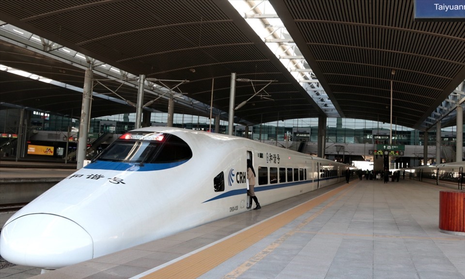 Tuyến đường sắt cao tốc nối Trịnh Châu, thủ phủ tỉnh Hà Nam, miền Trung Trung Quốc và Thái Nguyên, thủ phủ tỉnh Sơn Tây, miền Bắc Trung Quốc. Ảnh: CNS