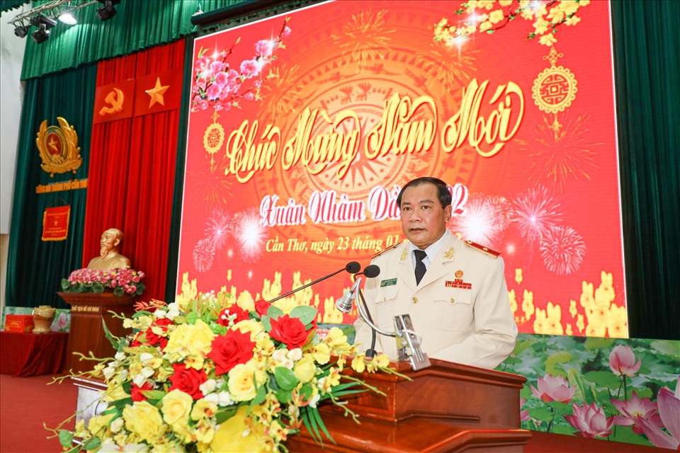 Thiếu tướng Nguyễn Văn Thuận - Giám đốc Công an TP.Cần Thơ phát biểu.